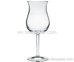 mouth blown clear wine glass