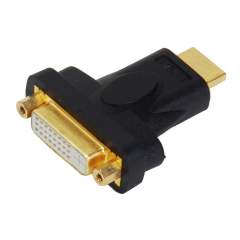 HDMI to DVI converter, gold plated adapter, HDMI connector, DVI connector, computer connector