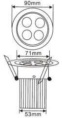 600LM 4x3W led downlight