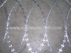 Galvanized razor wire