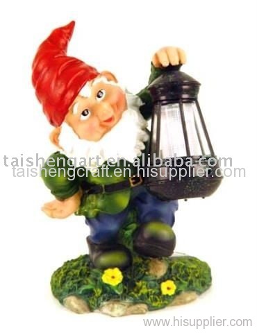 Gnome Holding Solar Lantern