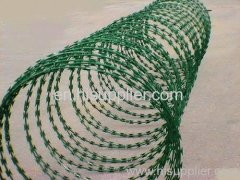 PVC coated concertina wire fence