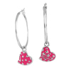Fashion Vivienne Heart Star Hoop Earrings Pink