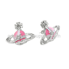Fashion Vivienne Comet Bas Relief Earrings Pink