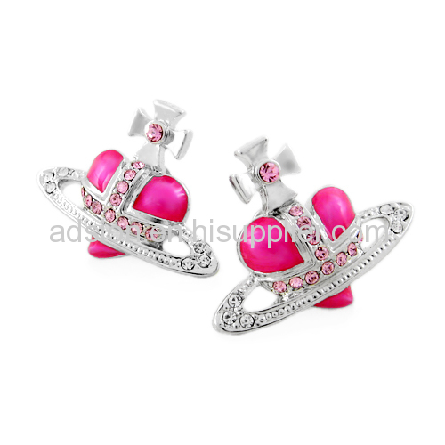 Vivienne Diamante Heart Stud Earrings