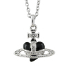 Fashion Vivienne Diamante Heart Necklace Black