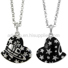 Fashion Vivienne Heart Stars Necklace Black