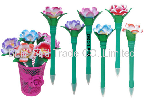 Polymer clay flower promotion ballpoint pen