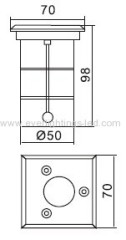 70x70mm 1x1W led underground lights