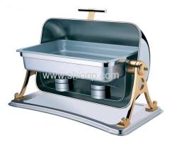 Rectangle chafing dish with golden color leg