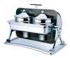 Rectangle Soup station with Chrome plated legs