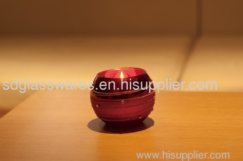 red round candle holder
