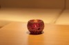 round crackle candle holder