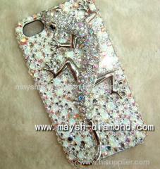 Lizard swarovski elements iphone 4 cover-silver