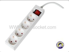 Gemany sockets 4way with switch