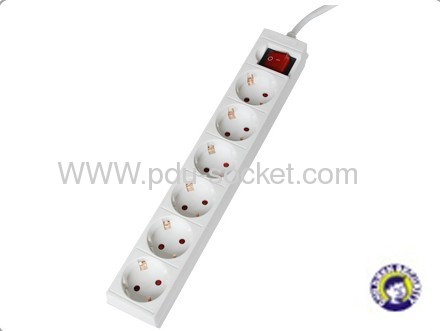 Gemany sockets 6way with switch