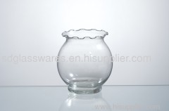 round glass candle holder