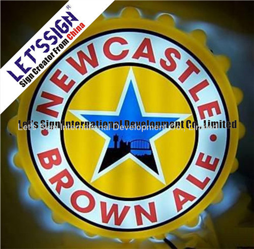 Newcastle Brown Ale Indoor Illuminated Sign with Vacuum Formed Sign Face