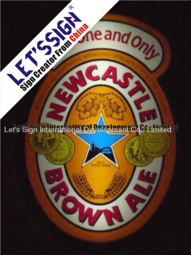 Newcastle Brown Ale Outdoor Illuminated Sign with Vacuum Formed Sign Face