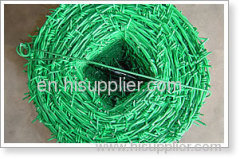 PVC coated barbed wire fencea