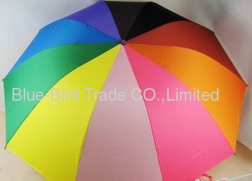 Rainbow 3-folding manual umbrella
