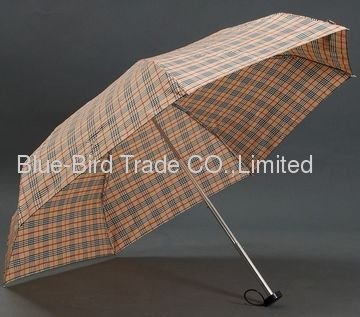 Grid design 5-folding manual umbrella
