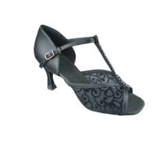 black mesh latin dance shoes