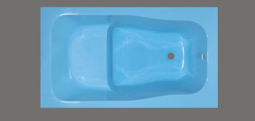 blue color acrylic bathtub
