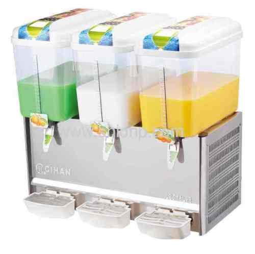 three bowls refrigerated juice dispenser