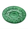 green pressed plate with pattern