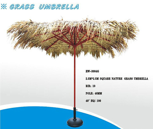 Wooden beach umbrella
