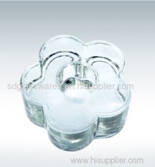 clear pressed candle holder