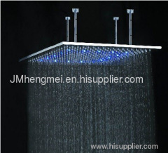 stainless steel led rain shower head with leds RGB color