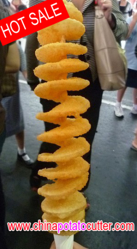 528 Twisted Chips machine on skewer made ribbon potato