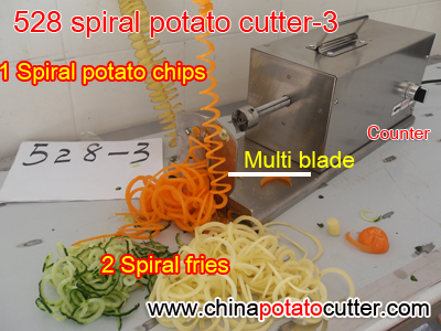 528 screwed potato fry cutter Ribbon fries machine