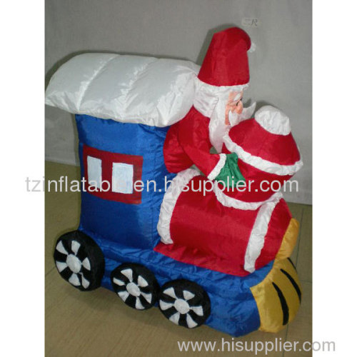 4Ft inflatable santa with train