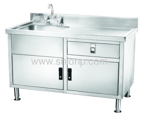 stainless steel single-basin washing desk(left-side style)