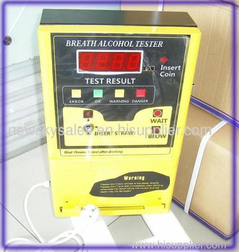 Coin operated breathalyzer