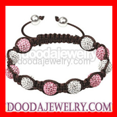 Fashion Pave Czech Crystal Ball Shamballa Bead Bracelets