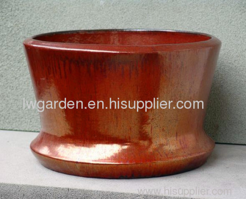 Red flower pots