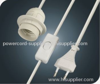 EU switch salt lamp power cord for E27 size with 303 switch