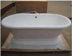 Pedestal cast iron bathtub