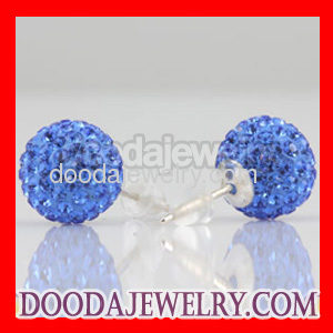 Sterling Silver Tresor Paris Blue Crystal Stud Earrings