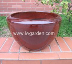 Glazed garden pots