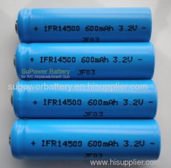 SuPower 3.2V 600mAh 14500/AA Li-FePO4 Cell