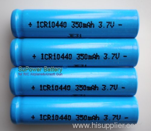 SuPower 3.7V 350mAh AAA/10440 Li-ion Rechargeable Battery Cell