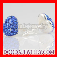 925 Silver Tresor Paris Blue Crystal Heart Stud Earrings