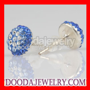 Sterling Silver Fashion Tresor Paris blue crystal Stud Earrings