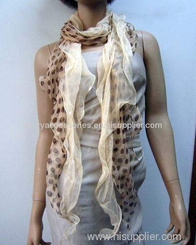 silk dot woven scarf