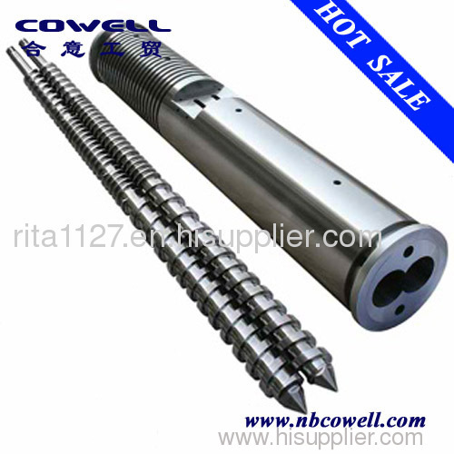 Twin screw barrel for extruder machine